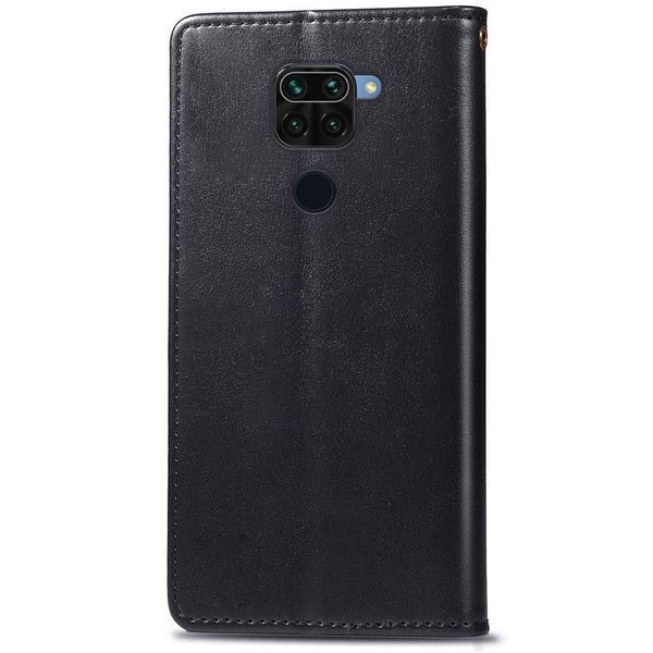 Шкіряний чохол книжка GETMAN Gallant (PU) для Xiaomi Redmi Note 9 / Redmi 10X Чорний 215989 фото