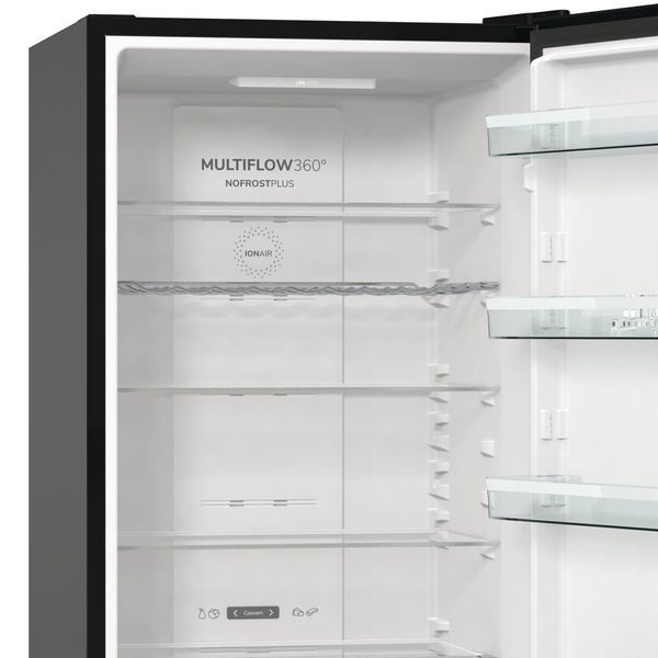 Холодильник з нижн. мороз. камерою Gorenje NRK620EABXL4, 200х60х60см, 2 двері, 235( 96)л, А++, Total NF , Зона св-ті, Зовн. Дисп 375367 фото