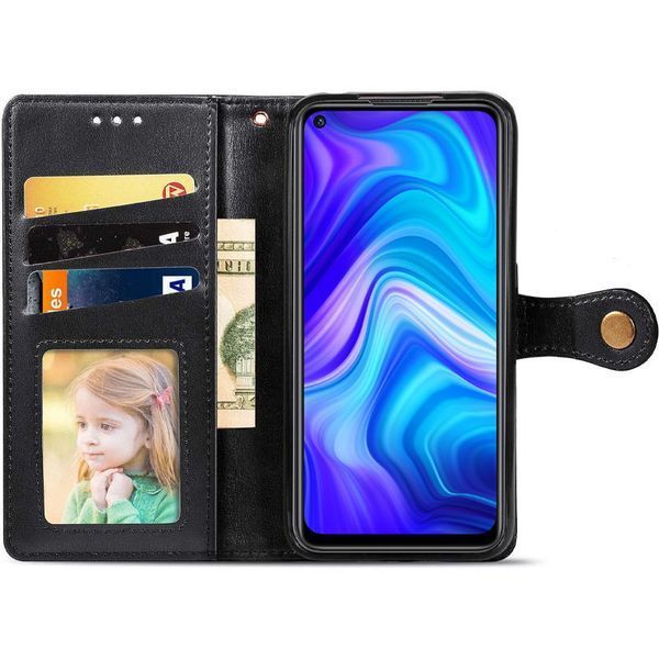 Шкіряний чохол книжка GETMAN Gallant (PU) для Xiaomi Redmi Note 9 / Redmi 10X Чорний 215989 фото