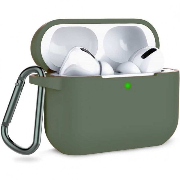 Чохол для навушників Silicon Case Airpods Pro карабин New Green 142850 фото