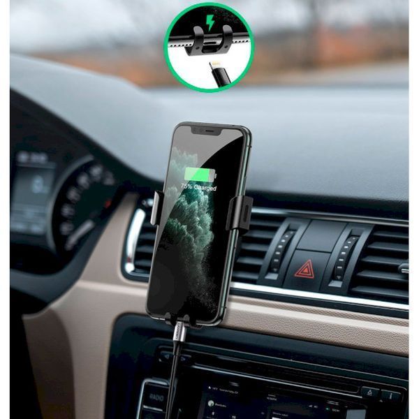 Автомобільний тримач UGREEN LP130 Gravity Drive Air Vent Mount Phone Holder (50564) Space Gray 288263 фото