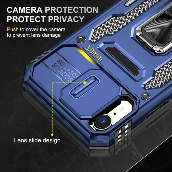 Ударостійкий чохол Camshield Army Ring для Apple iPhone XR (6.1") Синій / Navy 283597 фото