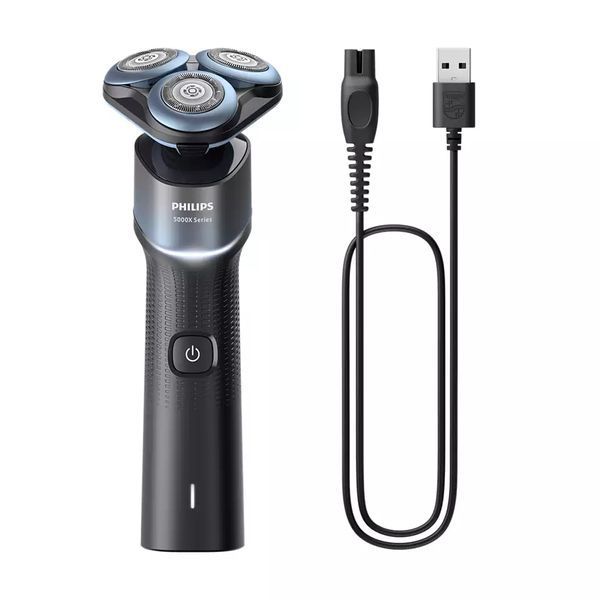 Бритва електр. Philips роторна Series 5000X, 4.5Вт, бритв.головок-3, Li-Ion, сух.+волог., чорно-синій (X5006/00) 370005 фото