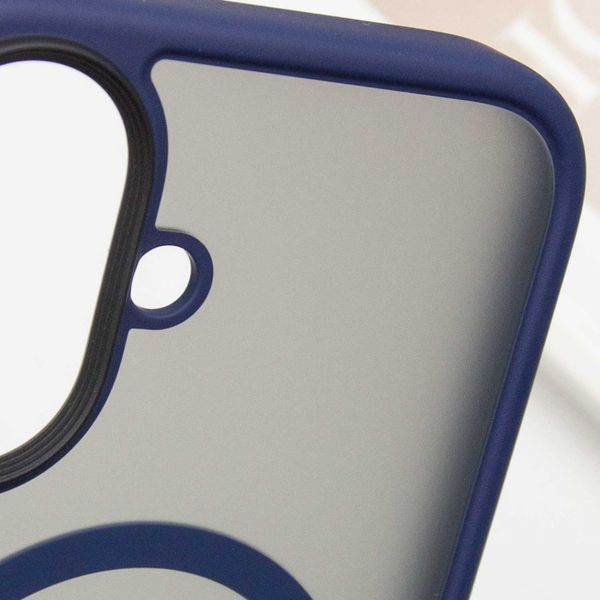 TPU+PC чохол Metal Buttons with MagSafe для Apple iPhone 16 (6.1") Синій 318278 фото
