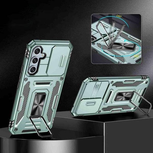 Ударостійкий чохол Camshield Army Ring для Samsung Galaxy A35 / A55 Зелений / Light Green 317750 фото