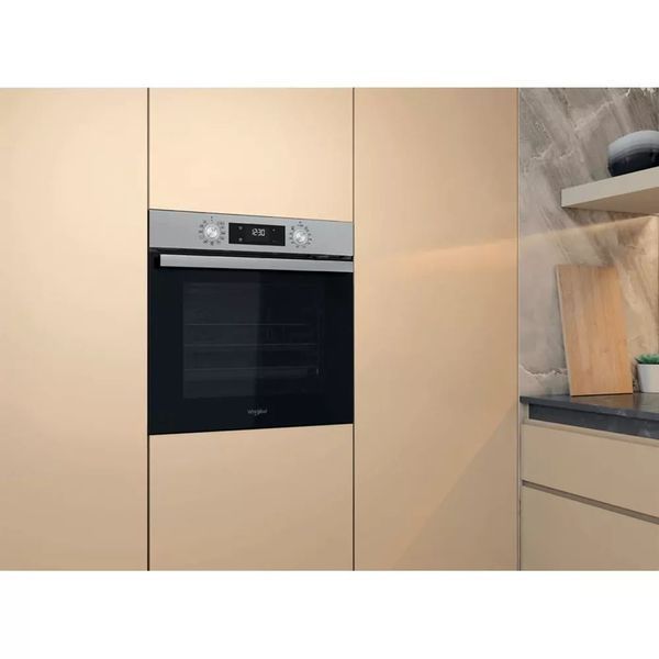 Духова шафа Whirlpool електрична, 71л, A+, дисплей, конвекція, телескопічні напрямні, нерж (OMR58HU1X) 373215 фото