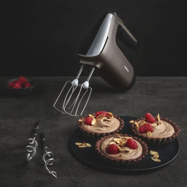 Міксер Tefal ручний Powermix Silence 600Вт, насадки-4, турборежим, сіро-чорний (HT650E38) 368436 фото