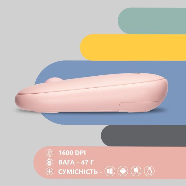 Миша 2E MF300 Silent, WL/BT, рожевий (2E-MF300WPN) 364067 фото