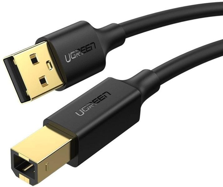 Кабель UGREEN US135 USB 2.0 AM To BM Print Cable 1m Black (20846) 278772 фото