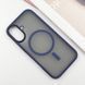 TPU+PC чохол Metal Buttons with MagSafe для Apple iPhone 16 (6.1") Синій 318278 фото 2