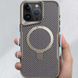 TPU+PC чохол Metal Buttons with MagSafe Carbon Ring для Apple iPhone 16 Pro (6.3") Сірий 321372 фото 2