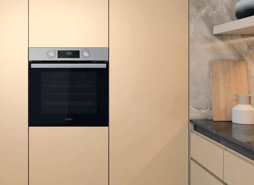 Духова шафа Whirlpool електрична, 71л, A+, дисплей, конвекція, телескопічні напрямні, нерж (OMR58HU1X) 373215 фото