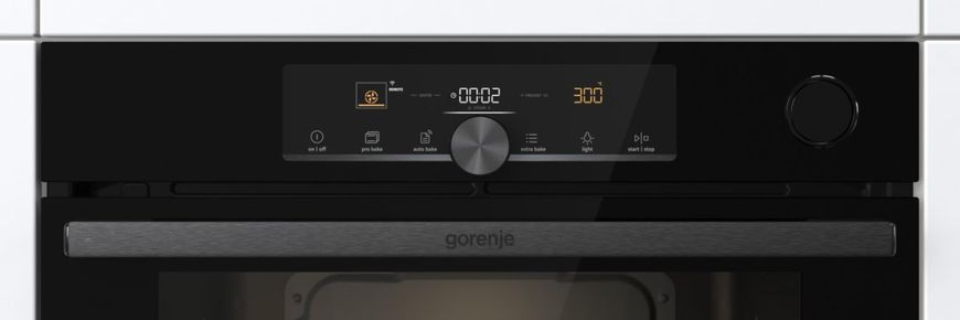 Духова шафа Gorenje електрична, 77л, A+, пара, дисплей, 300 &deg;C, Wi-Fi, чорний (BSA6747A04BGWI) 366687 фото