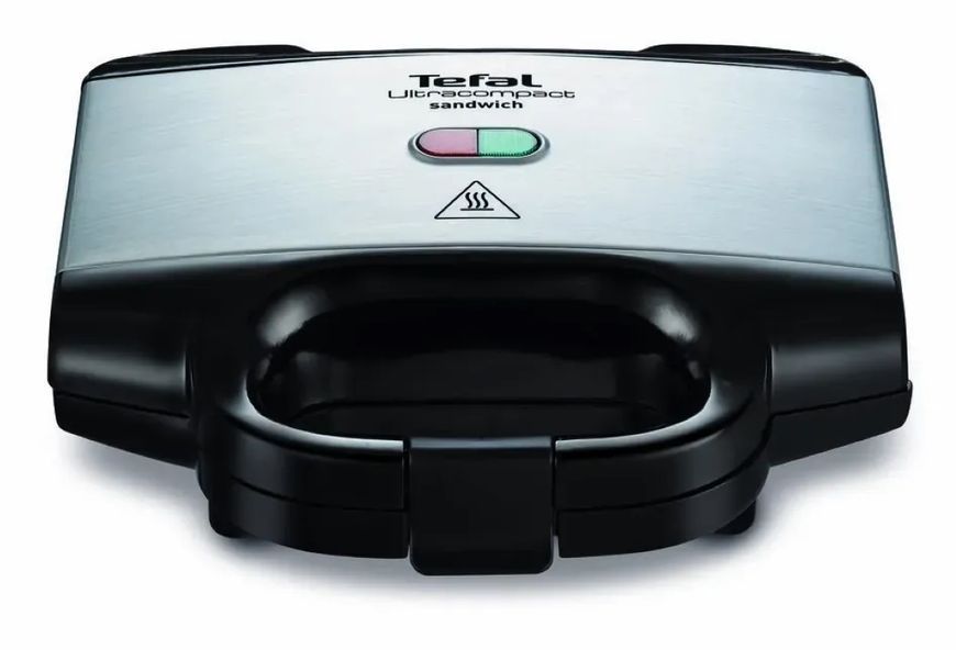Сендвічмейкер Tefal Ultracompact 700Вт, 1 пластина-гриль, корпус-пластик, чорно-сріблястий (SM157236) 372211 фото