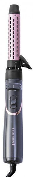 Фен-щітка Remington Curl & Straight Confidence, 800Вт, 2 режими, іоніз-я, оберт., хол. обдув,кейс, кераміка, сірий (AS8606) 368502 фото