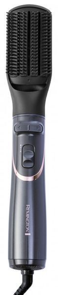 Фен-щітка Remington Curl & Straight Confidence, 800Вт, 2 режими, іоніз-я, оберт., хол. обдув,кейс, кераміка, сірий (AS8606) 368502 фото