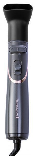 Фен-щітка Remington Curl & Straight Confidence, 800Вт, 2 режими, іоніз-я, оберт., хол. обдув,кейс, кераміка, сірий (AS8606) 368502 фото