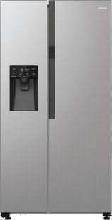Холодильник SBS Gorenje, 179х70х92см, 2 двері, 376(190)л, А++, NF+, Інв., Зона св-ті, диспенсер, генератор льоду, Зовн. Диспл, нерж (NRR9185ESXL) 374807 фото