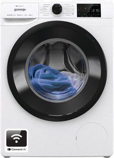 Пральна машина Gorenje фронтальна, 8кг, 1200, A+++, 46,5см, дисплей, інвертор, пара, Wi-Fi, білий (WPNEI82SBSWIFI) 375467 фото