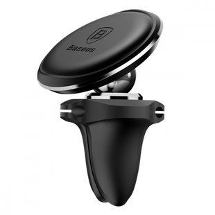 Автомобільний тримач Baseus Magnetic Car Mount with Cable Clip Air Vent Version (C40141201113-00) black 396934 фото