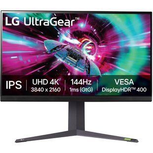 Монітор LG 31.5" 32GR93U-B 2xHDMI, DP, USB, Audio, IPS, 3840x2160, 144Hz, 1ms, DCI-P3 95%, G-SYNC, FreeSync, Pivot, HDR400 379534 фото