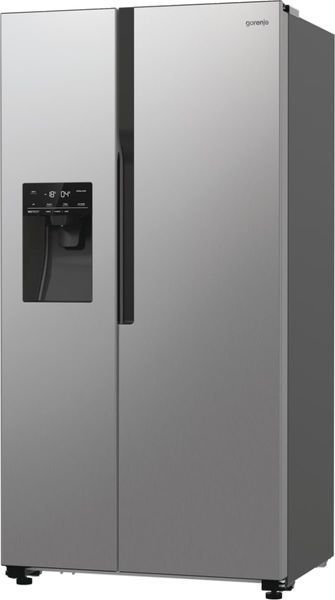 Холодильник SBS Gorenje, 179х70х92см, 2 двері, 376(190)л, А++, NF+, Інв., Зона св-ті, диспенсер, генератор льоду, Зовн. Диспл, нерж (NRR9185ESXL) 374807 фото