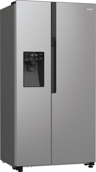 Холодильник SBS Gorenje, 179х70х92см, 2 двері, 376(190)л, А++, NF+, Інв., Зона св-ті, диспенсер, генератор льоду, Зовн. Диспл, нерж (NRR9185ESXL) 374807 фото