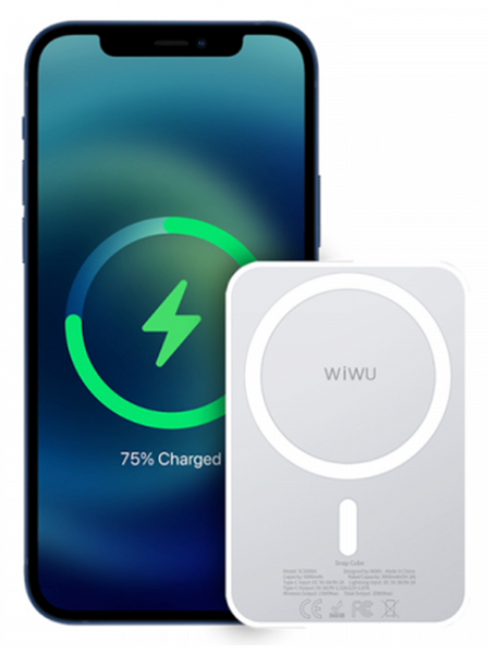 Портативна батарея Wiwu 5000mAh Magnetic MagSafe Wireless (SC5000A) White 311976 фото