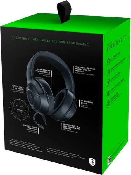 Гарнітура Razer Kraken X Lite (RZ04-02950100-R381) Black 347570 фото