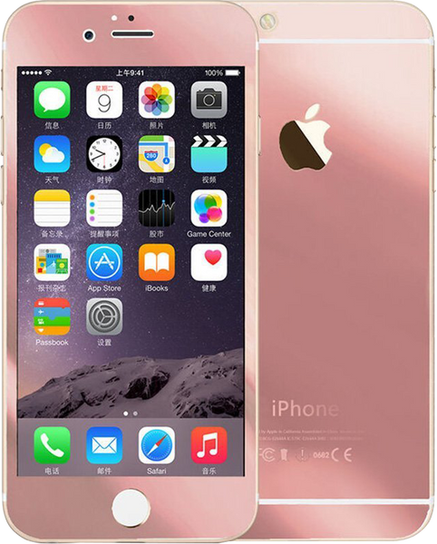 Захисне скло iPhone 6/6s mirror Rose Gold (2в1) 64934 фото