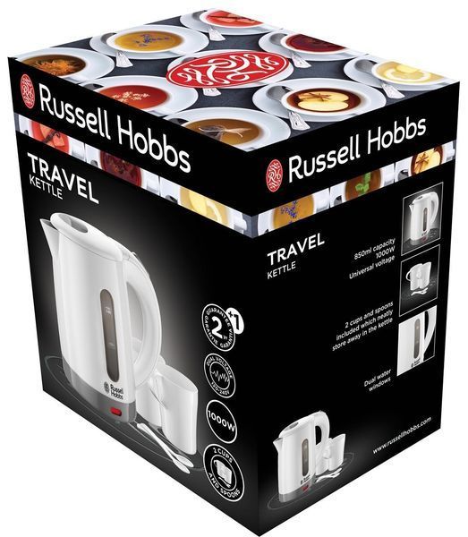Електрочайник Russell Hobbs Travel 0.85л, пластик, білий (23840-70) 363618 фото