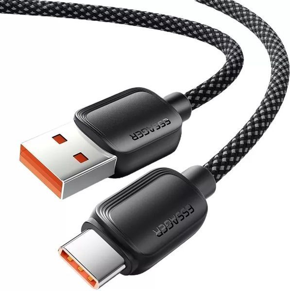 Кабель ESSAGER Breeze USB Cable USB-A to Type C 1M 100W (EXC7A-WL01-P) Black 314501 фото
