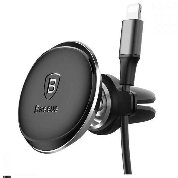 Автомобільний тримач Baseus Magnetic Car Mount with Cable Clip Air Vent Version (C40141201113-00) black 396934 фото