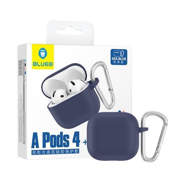 Чохол Airpods 4 Blueo Liquid Silicone Case (B44-A4DBL) Dark Blue 326531 фото