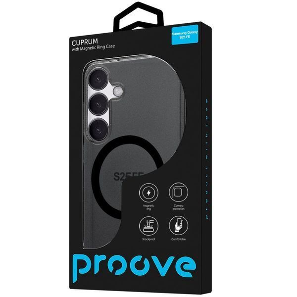Чохол Proove Cuprum Case with Magnetic Ring Samsung Galaxy S25 FE black 398846 фото