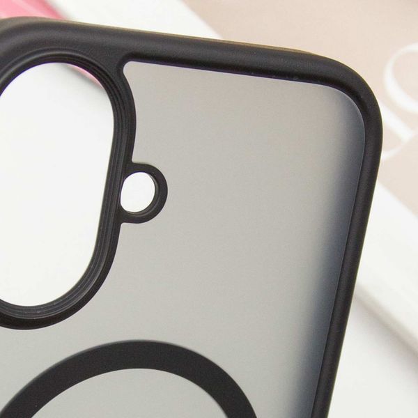 TPU+PC чохол Metal Buttons with MagSafe для Apple iPhone 16 (6.1") Чорний 318279 фото