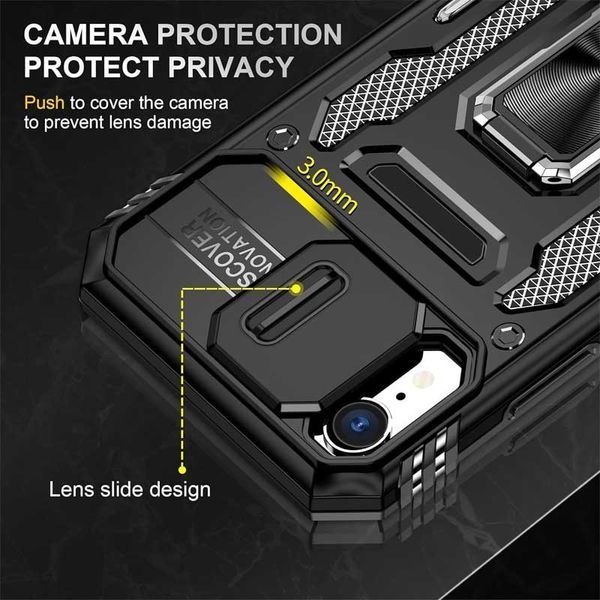 Ударостійкий чохол Camshield Army Ring для Apple iPhone XR (6.1") Чорний / Black 283598 фото