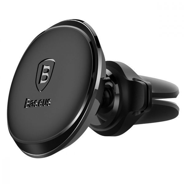 Автомобільний тримач Baseus Magnetic Car Mount with Cable Clip Air Vent Version (C40141201113-00) black 396934 фото