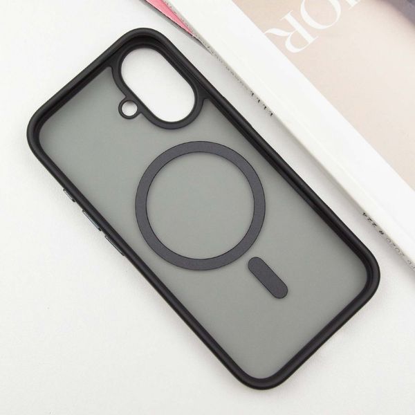 TPU+PC чохол Metal Buttons with MagSafe для Apple iPhone 16 (6.1") Чорний 318279 фото