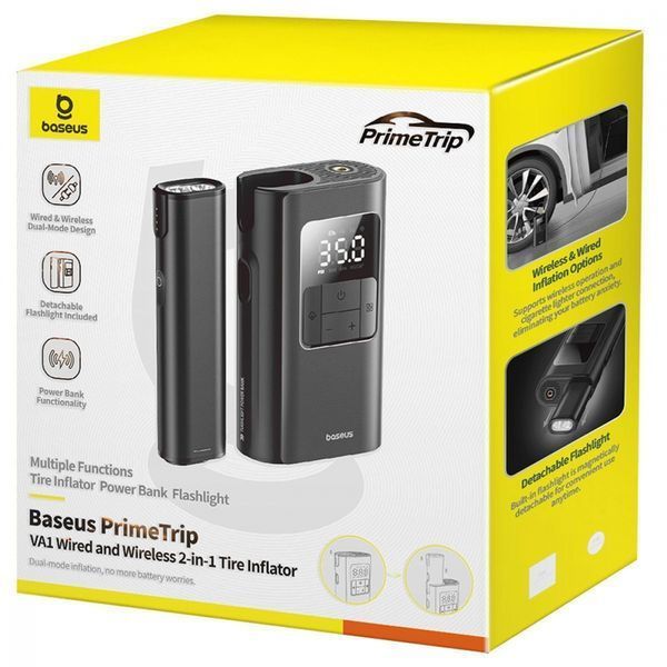 Портативний Міні Насос Baseus PrimeTrip VA1 2-in-1 (C11169001121-00) black 359705 фото