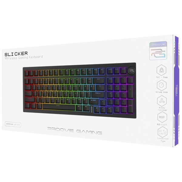 Бездротова клавіатура Proove Gaming Slicker (Ukraine Layout) (WKSL00022402) white 338942 фото