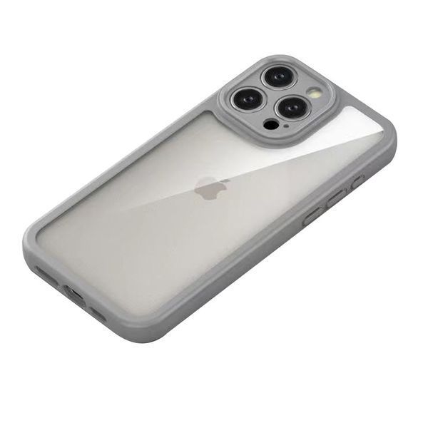 TPU чохол Transparent + Colour 1,5mm для Apple iPhone 14 Pro (6.1") Grey 296088 фото