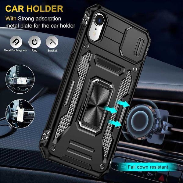 Ударостійкий чохол Camshield Army Ring для Apple iPhone XR (6.1") Чорний / Black 283598 фото