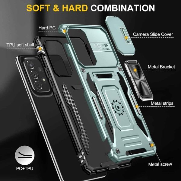 Ударопрочный чехол Camshield Army Ring для Samsung Galaxy A53 5G Зеленый / Light Green 256179 фото