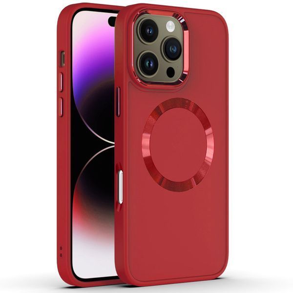 TPU чохол Bonbon Metal Style with MagSafe для Apple iPhone 16 Pro Max (6.9") Червоний / Red 322926 фото