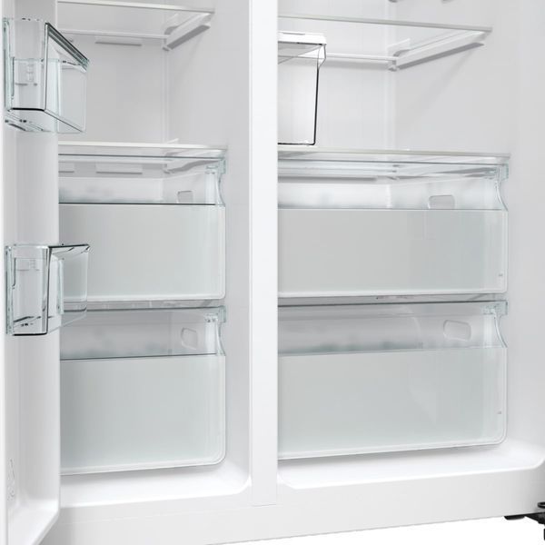 Холодильник SBS Gorenje, 179х70х92см, 2 двері, 376(190)л, А++, NF+, Інв., Зона св-ті, диспенсер, генератор льоду, Зовн. Диспл, нерж (NRR9185ESXL) 374807 фото