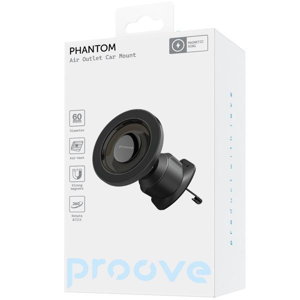 Автомобільний тримач Proove Phantom Air Outlet Car Mount (CHPM00000001) black 394224 фото