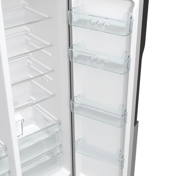 Холодильник SBS Gorenje, 179х70х92см, 2 двері, 376(190)л, А++, NF+, Інв., Зона св-ті, диспенсер, генератор льоду, Зовн. Диспл, нерж (NRR9185ESXL) 374807 фото
