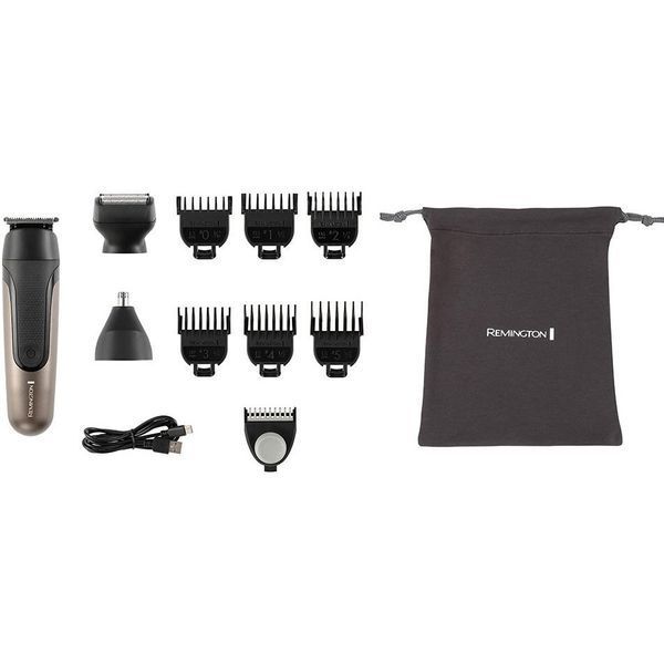 Тример Remington One, для бороди, вусів, голови, носа та тіла, акум., насадок-9, 60 хвил роботи, сталь, чорний (PG760) 370027 фото