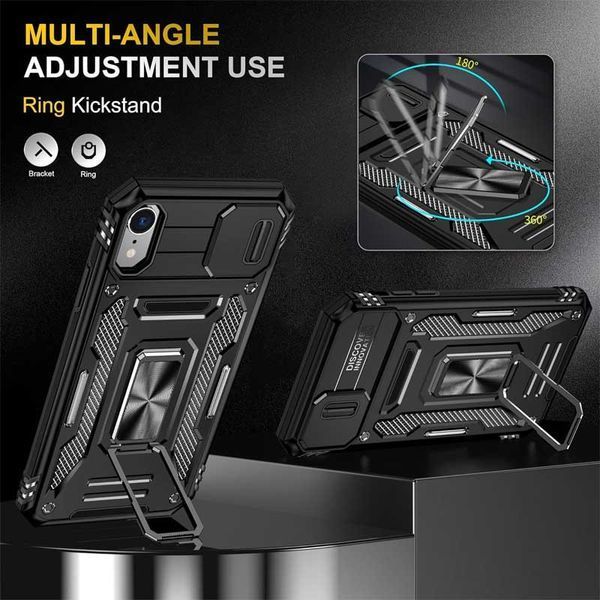 Ударостійкий чохол Camshield Army Ring для Apple iPhone XR (6.1") Чорний / Black 283598 фото